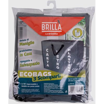 LA BRIANTINA - Sac Écologique Gain de Place avec 3 Compartiments - Sac de Rangement LA BRIANTINA - Sac Écologique Gain de Place avec 3 Compartiments - Sac de Rangement