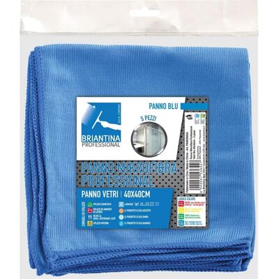 Tecnomat Paño Microfibra para Cristales 40 x 40 cm Azul - Pack de 5 Tecnomat Paño Microfibra para Cristales 40 x 40 cm Azul - Pack de 5