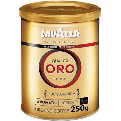 Café moulu Lavazza Qualita Oro - Boîte métallique 250g - Publicité Café moulu Lavazza Qualita Oro - Boîte métallique 250g - Publicité