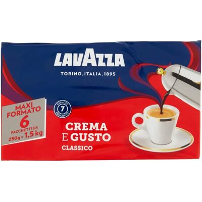 Café moulu Lavazza Crema e Gusto Classico - 1500g - Publicité Café moulu Lavazza Crema e Gusto Classico - 1500g - Publicité