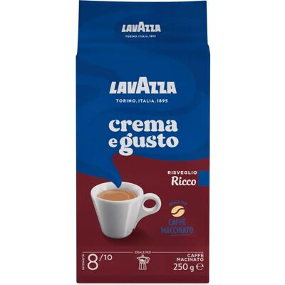 Lavazza Crema e Gusto Ricco - Μείγμα Arabica και Robusta - 250g Καφές Lavazza Crema e Gusto Ricco - Μείγμα Arabica και Robusta - 250g Καφές