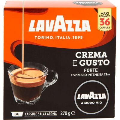 Capsule di caffè Lavazza Crema e Gusto Forte - Tostatura Media - 36 pezzi Capsule di caffè Lavazza Crema e Gusto Forte - Tostatura Media - 36 pezzi