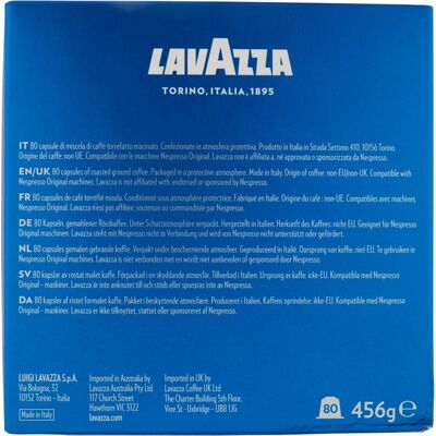 Lavazza Nespresso Crema e Gusto Blue (80 pz) Lavazza Nespresso Crema e Gusto Blue (80 pz)