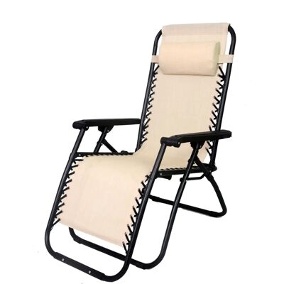 Sedia da esterno Papillon - Beige - Reclinabile, Pieghevole - Sedia da giardino Sedia da esterno Papillon - Beige - Reclinabile, Pieghevole - Sedia da giardino