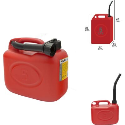 MAURER Tanica di carburante - 5L PVC Rosso Certificato MAURER Tanica di carburante - 5L PVC Rosso Certificato