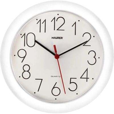 Orologio da Parete Maurer - Diametro 25cm, Bianco - Analogico, Plastica Orologio da Parete Maurer - Diametro 25cm, Bianco - Analogico, Plastica