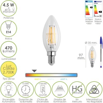 Maurer LED-Lampe 2700 K 4,5 W E14 - LED-Lampe Maurer LED-Lampe 2700 K 4,5 W E14 - LED-Lampe