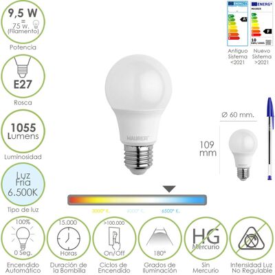 Maurer LED-Lampe 6500 K 9,5 W E27 Maurer LED-Lampe 6500 K 9,5 W E27