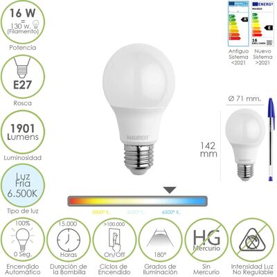 Maurer LED-Lampe 6500K 16W E27 - LED Glühbirne Maurer LED-Lampe 6500K 16W E27 - LED Glühbirne