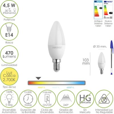 Maurer LED-Lampe 2700K 4,5W E14 - Glühbirne Maurer LED-Lampe 2700K 4,5W E14 - Glühbirne