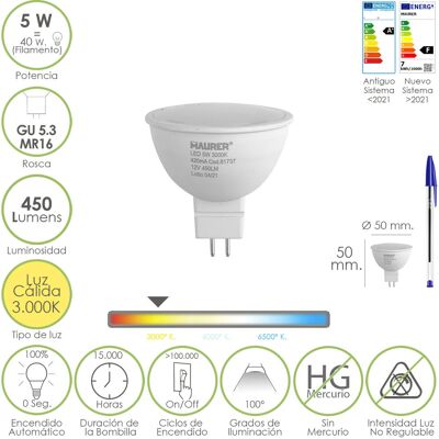 Maurer 19073195 LED-Lampe - Warmweiß - GU 5.3 / MR16 - 5 W Maurer 19073195 LED-Lampe - Warmweiß - GU 5.3 / MR16 - 5 W