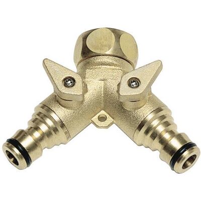 PAPILLON - Presa Femmina 3/4 f - 3/4 f - Dual Uscita - Adattatore PAPILLON - Presa Femmina 3/4 f - 3/4 f - Dual Uscita - Adattatore