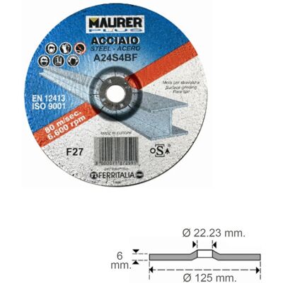 MAURER 09011200 Angle Grinder Accessory - Steel Revision Disc MAURER 09011200 Angle Grinder Accessory - Steel Revision Disc