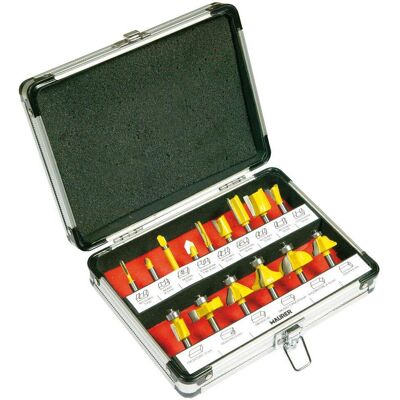 Fresa Maurer 09062050 - Juego de 15 piezas con maletín Fresa Maurer 09062050 - Juego de 15 piezas con maletín