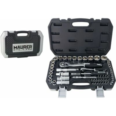 Set di Utensili Maurer - 60 pezzi Acciaio al cromo-vanadio 1/4-1/2 pollici Valigetta Set di Utensili Maurer - 60 pezzi Acciaio al cromo-vanadio 1/4-1/2 pollici Valigetta