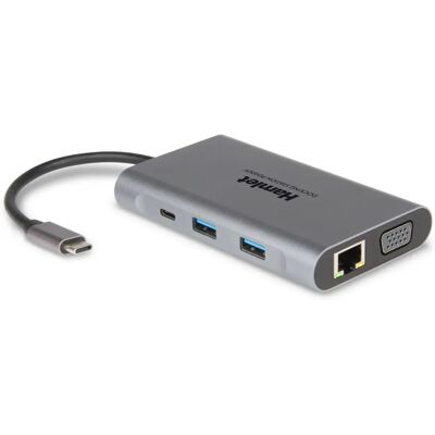 Hamlet Docking Station - 4K HDMI VGA USB 3.2 - Grey - Docking Station Hamlet Docking Station - 4K HDMI VGA USB 3.2 - Grey - Docking Station
