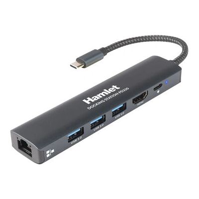 Hamlet Aluminium HDKC-PD220 Dockingstation mit HDMI 4K, USB 3.0, Ethernet Hamlet Aluminium HDKC-PD220 Dockingstation mit HDMI 4K, USB 3.0, Ethernet