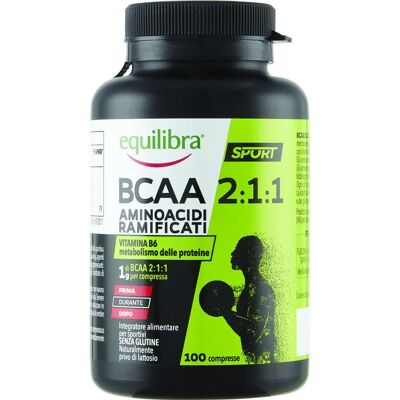 Suplemento de aminoácidos BCAA Equilibra - 100 comprimidos Suplemento de aminoácidos BCAA Equilibra - 100 comprimidos