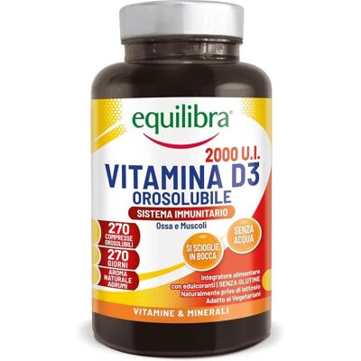 Equilibra Vitamina D3 Orosoluble 270 Comprimidos - Suplemento de vitamina D3 Equilibra Vitamina D3 Orosoluble 270 Comprimidos - Suplemento de vitamina D3