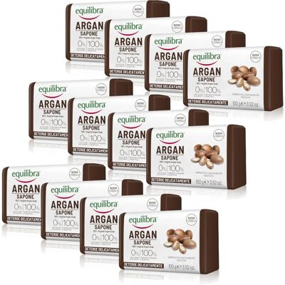 Savon à l'argan EQUILIBRA - Nettoyant végétal doux pour visage et corps - Savon Savon à l'argan EQUILIBRA - Nettoyant végétal doux pour visage et corps - Savon