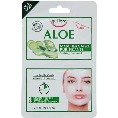 Masque Visage Aloe - Purifiant à l’argile et concombre - 2x7.5ml - Publicité Masque Visage Aloe - Purifiant à l’argile et concombre - 2x7.5ml - Publicité
