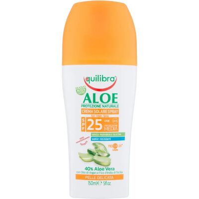 Equilibra - Aloe Spray Sun Cream SPF25 - Aloe Vera 20% - 150 ml - Sunscreen spray - Publicité Equilibra - Aloe Spray Sun Cream SPF25 - Aloe Vera 20% - 150 ml - Sunscreen spray - Publicité