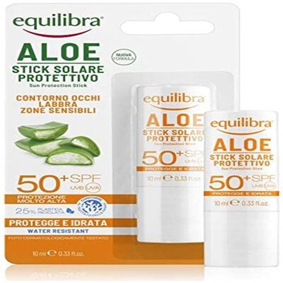 Stick solaire Aloe SPF50+ Equilibra - Zones sensibles Stick solaire Aloe SPF50+ Equilibra - Zones sensibles