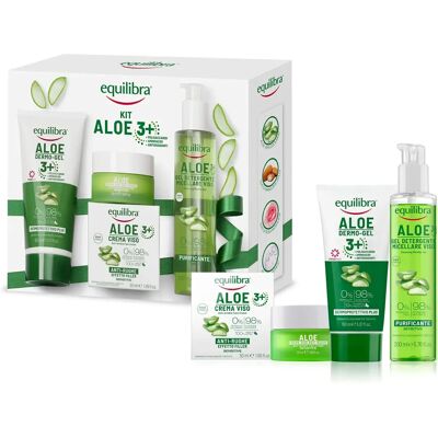Kit Cura della Pelle Aloe 3+ di Equilibra - Viso & Detergente Kit Cura della Pelle Aloe 3+ di Equilibra - Viso & Detergente