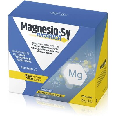 Syrio Ricarica Bustine Integratore alimentare - Magnesio, B1, B6 - 100g Polvere Syrio Ricarica Bustine Integratore alimentare - Magnesio, B1, B6 - 100g Polvere