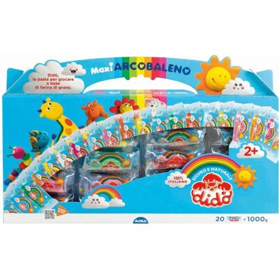 Set di Modellazione Arcobaleno Dido Maxi di Fila - Giocattolo Creativo Set di Modellazione Arcobaleno Dido Maxi di Fila - Giocattolo Creativo
