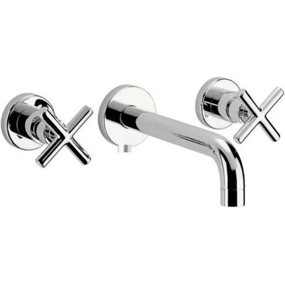 Paini France Wandmontierter 3-Loch Waschbeckenmischer Chrom Paini France Wandmontierter 3-Loch Waschbeckenmischer Chrom