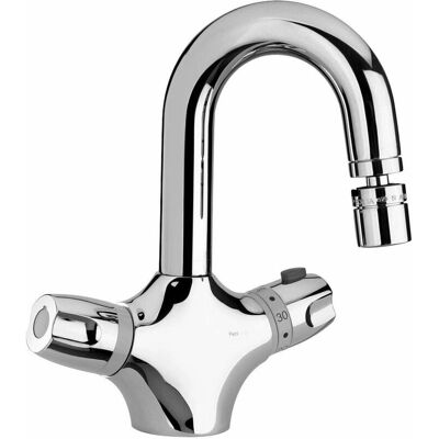 Mezclador termostático de bidé Paini - Cromo, Caño ajustable, Drenaje automático Mezclador termostático de bidé Paini - Cromo, Caño ajustable, Drenaje automático