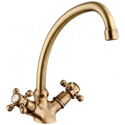 Paini France Robinet - Mélangeur Tiffany en laiton antique avec bec mobile - Robinet de lavabo - Publicité Paini France Robinet - Mélangeur Tiffany en laiton antique avec bec mobile - Robinet de lavabo - Publicité
