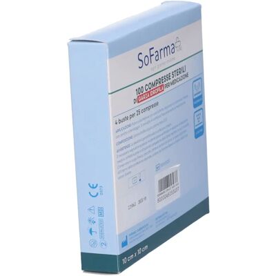 Sofarmapiù Garza Idrofila Sterile 10x10cm - 100 Compresses - Medicazione Medica Sofarmapiù Garza Idrofila Sterile 10x10cm - 100 Compresses - Medicazione Medica