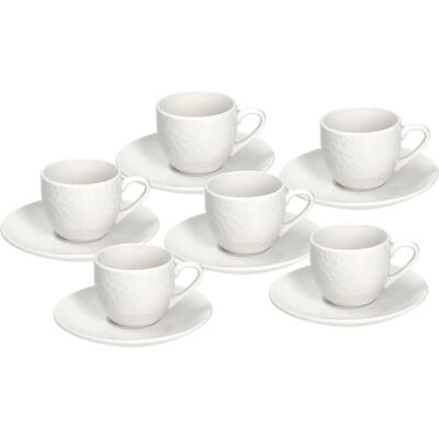 Tognana GF085010000 - Ensemble de tasses à café et soucoupes - Blanc Tognana GF085010000 - Ensemble de tasses à café et soucoupes - Blanc