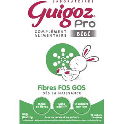 Guigoz Bébé Fibres FOS GOS 44 g - 20 sachets - Publicité Guigoz Bébé Fibres FOS GOS 44 g - 20 sachets - Publicité