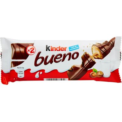 Kinder Bueno - 30 x 43g - Barres chocolatées - Qualité française - Publicité Kinder Bueno - 30 x 43g - Barres chocolatées - Qualité française - Publicité