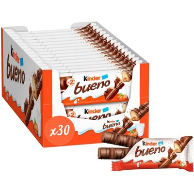Kinder Kinder Bueno Barre de Chocolat au Lait - 30 Barres - Publicité Kinder Kinder Bueno Barre de Chocolat au Lait - 30 Barres - Publicité