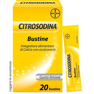Bayer Spa Citrosodina - Integratore digestivo effervescente al limone - 20 bustine Bayer Spa Citrosodina - Integratore digestivo effervescente al limone - 20 bustine