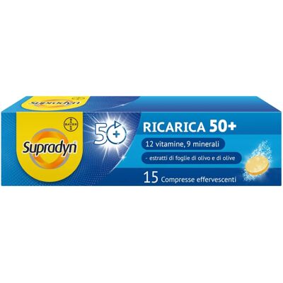 Bayer Supradyn 50+ - Multivitaminico, Effervescente, Arancia - Integratore Alimentare Bayer Supradyn 50+ - Multivitaminico, Effervescente, Arancia - Integratore Alimentare