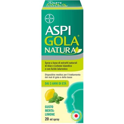 Bayer Spa Aspi Gola Natura Spray - Menta Limone - Sollievo gola Bayer Spa Aspi Gola Natura Spray - Menta Limone - Sollievo gola