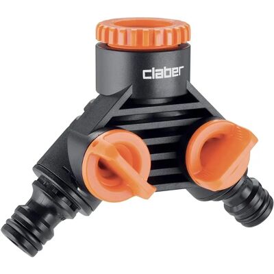 Claber Gartenschlauchverbinder - Doppel, Quick Click, Italien Claber Gartenschlauchverbinder - Doppel, Quick Click, Italien