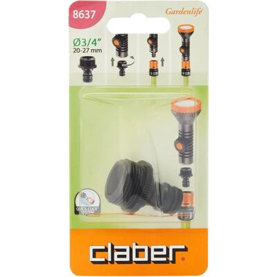 Claber 3/4" Slangeforbinder - Kompatibel med Quick-Click-system Claber 3/4" Slangeforbinder - Kompatibel med Quick-Click-system