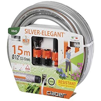 Claber Garden Irrigation Kit - 15m Silver Elegant Plus Claber Garden Irrigation Kit - 15m Silver Elegant Plus