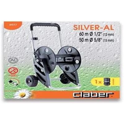 Claber Silver-Al Haveslangevogn - 60m Kapacitet Claber Silver-Al Haveslangevogn - 60m Kapacitet