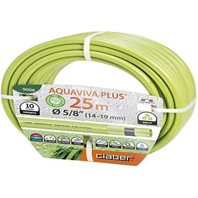 Claber - Manguera de jardín 5/8" 25m - Resistente, Anti-algas, Verde Claber - Manguera de jardín 5/8" 25m - Resistente, Anti-algas, Verde