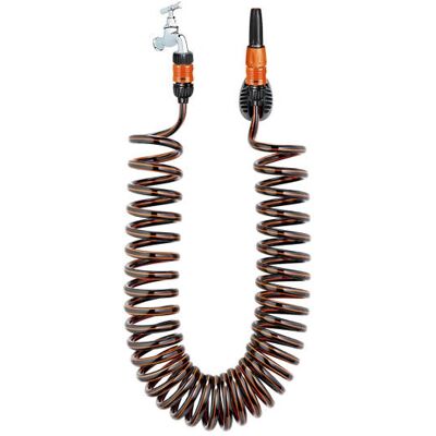 Claber 9034 Tuinslang - Spiral, 10m, Zwart Oranje - Tuinslang Claber 9034 Tuinslang - Spiral, 10m, Zwart Oranje - Tuinslang