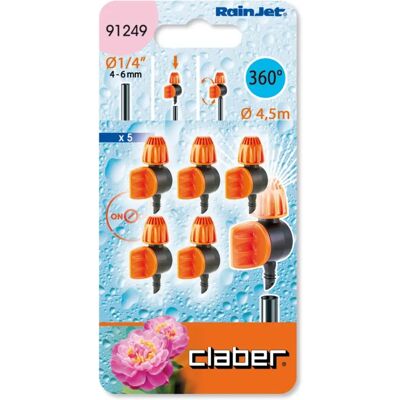 Claber 91249 Microirrigatore regolabile a 360° - Tubo gocciolante e irrigazione Claber 91249 Microirrigatore regolabile a 360° - Tubo gocciolante e irrigazione