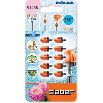 Claber 91258 Micro-Mist Pulvérisateur - Effet pluie 360°, Pack de 10 - Publicité Claber 91258 Micro-Mist Pulvérisateur - Effet pluie 360°, Pack de 10 - Publicité