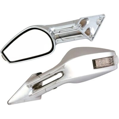PILOT - Race-6 Led - Cromato - Con molla - Specchi retrovisori PILOT - Race-6 Led - Cromato - Con molla - Specchi retrovisori